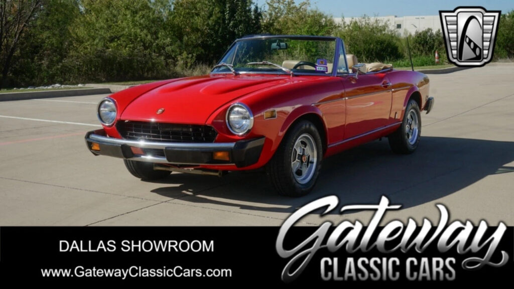 Red 1977 Fiat 124 Convertible 2.0L Inline 4 Cylinder 3 Speed