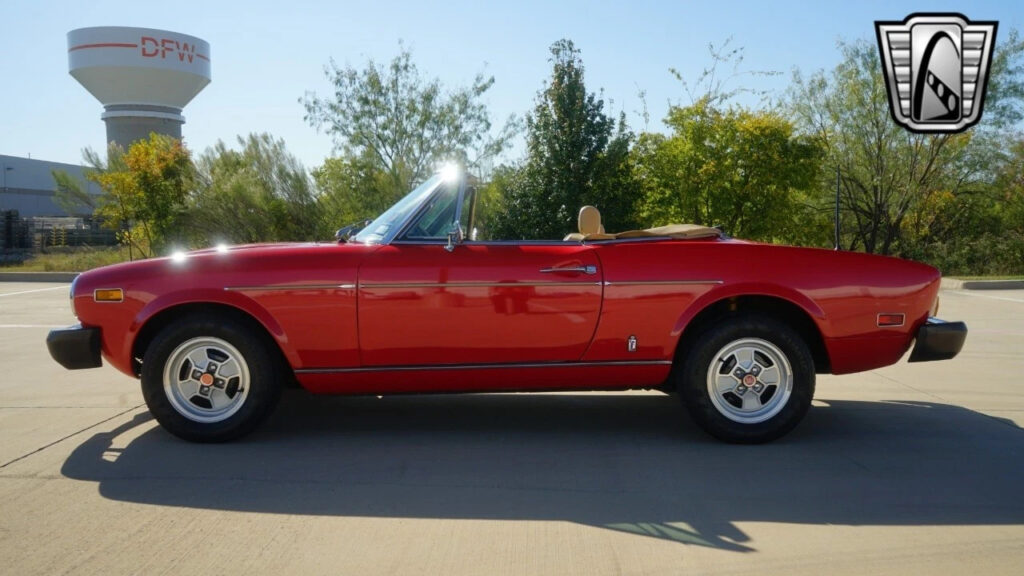 Red 1977 Fiat 124 Convertible 2.0L Inline 4 Cylinder 3 Speed