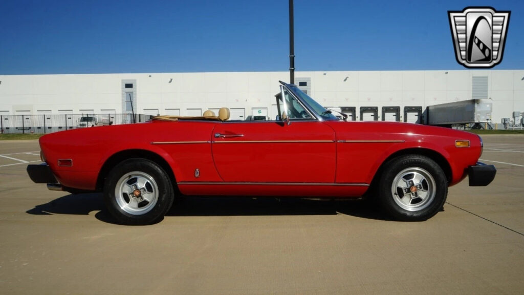 Red 1977 Fiat 124 Convertible 2.0L Inline 4 Cylinder 3 Speed