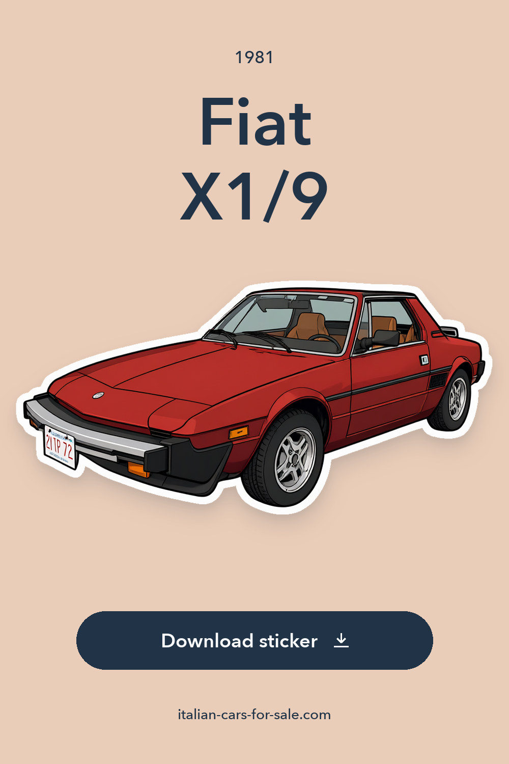 1981 Fiat X1/9 sticker preview
