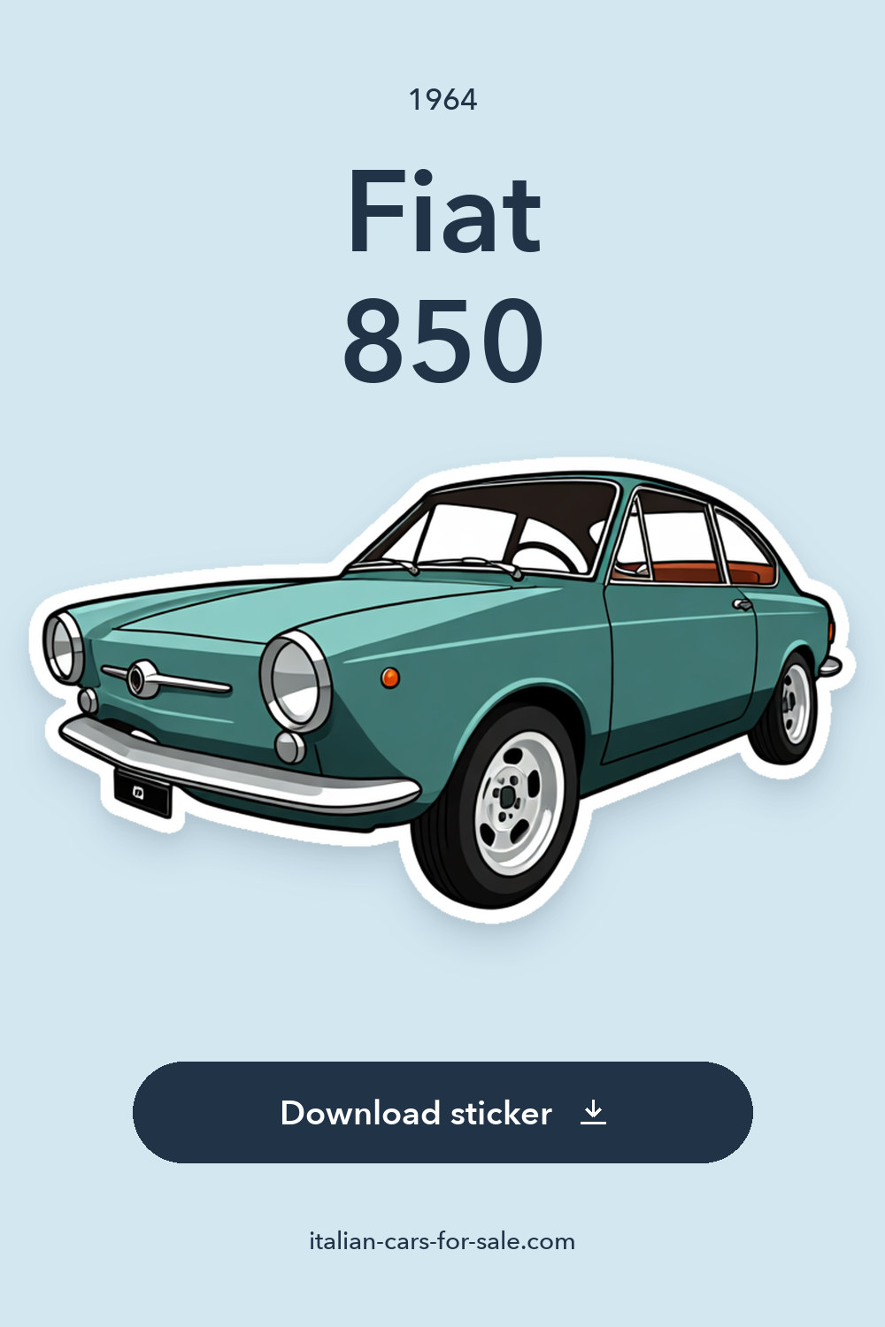 1964 Fiat 850 843 cc Inline-4, 1st Series Model, Restored sticker preview