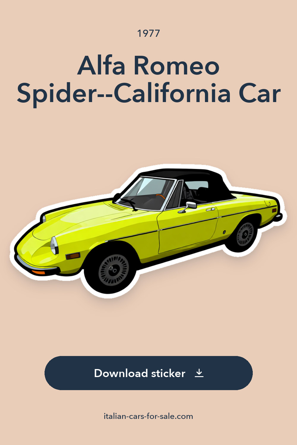 1977 Alfa Romeo Spider–California Car sticker preview